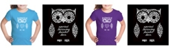 LA Pop Art Girl's Word Art T-Shirt - Owl